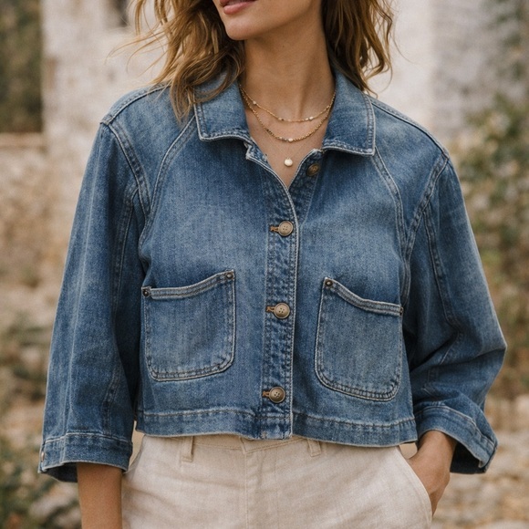 Pilcro Jackets & Blazers - Anthropologie pilcro boxy denim jacket